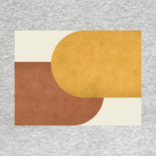 Half Circle Colorblock - Gold Brown by moonlightprint